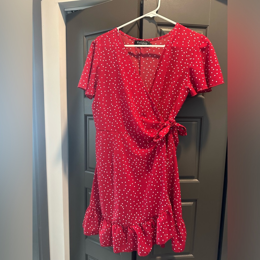 Red Polka Dot Dress - Size M